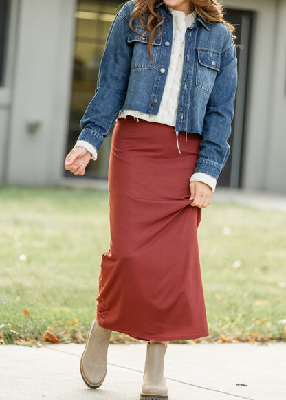 Clarise Rust Premium Knit Maxi Skirt IC Skirts