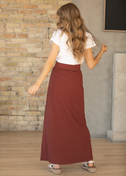 Clarise Rust Premium Knit Maxi Skirt IC Skirts