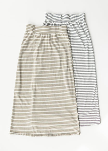 Clarise Striped Premium Knit Maxi Skirt IC Skirts
