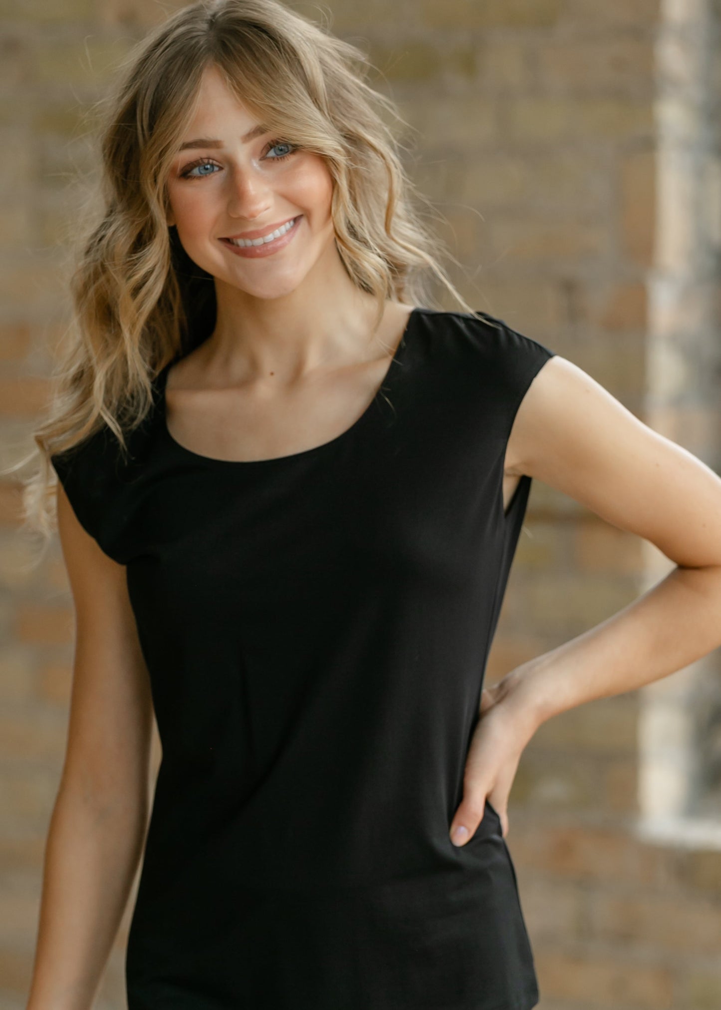 Classic Black Cap Sleeve Tank IC Layering Essentials XS