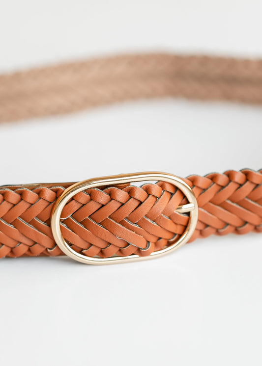 Classic Braided Oval Buckle Belt Accessories