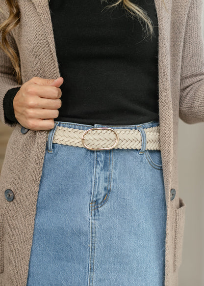 Classic Braided Oval Buckle Belt Accessories