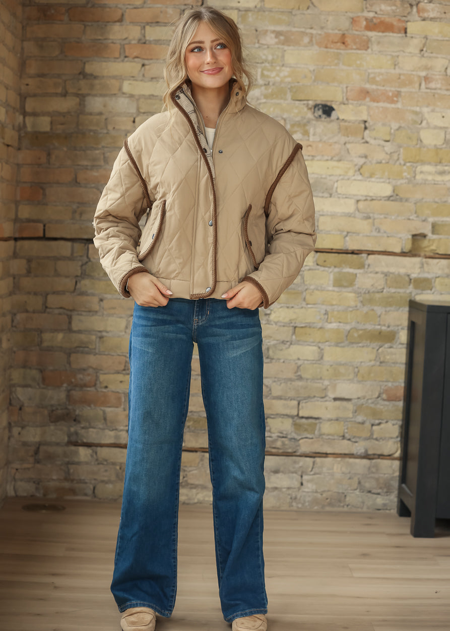 Classic Corduroy Trim Button Front Jacket FF Layering Essentials