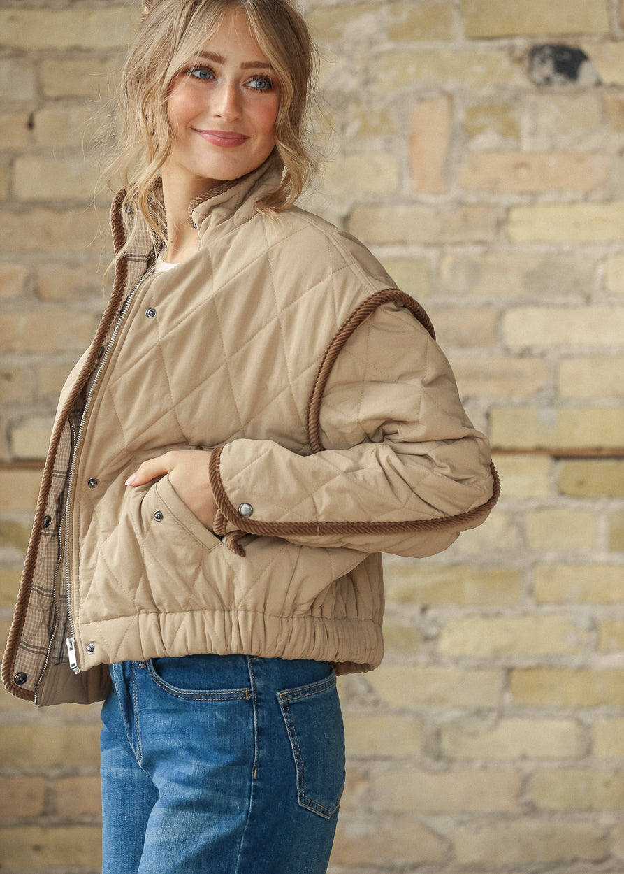Classic Corduroy Trim Button Front Jacket FF Layering Essentials
