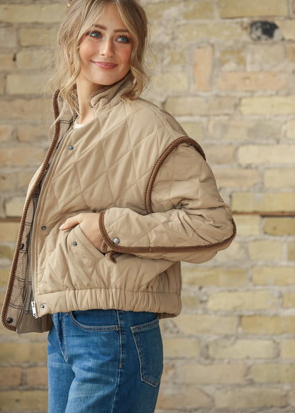 Classic Corduroy Trim Button Front Jacket FF Layering Essentials