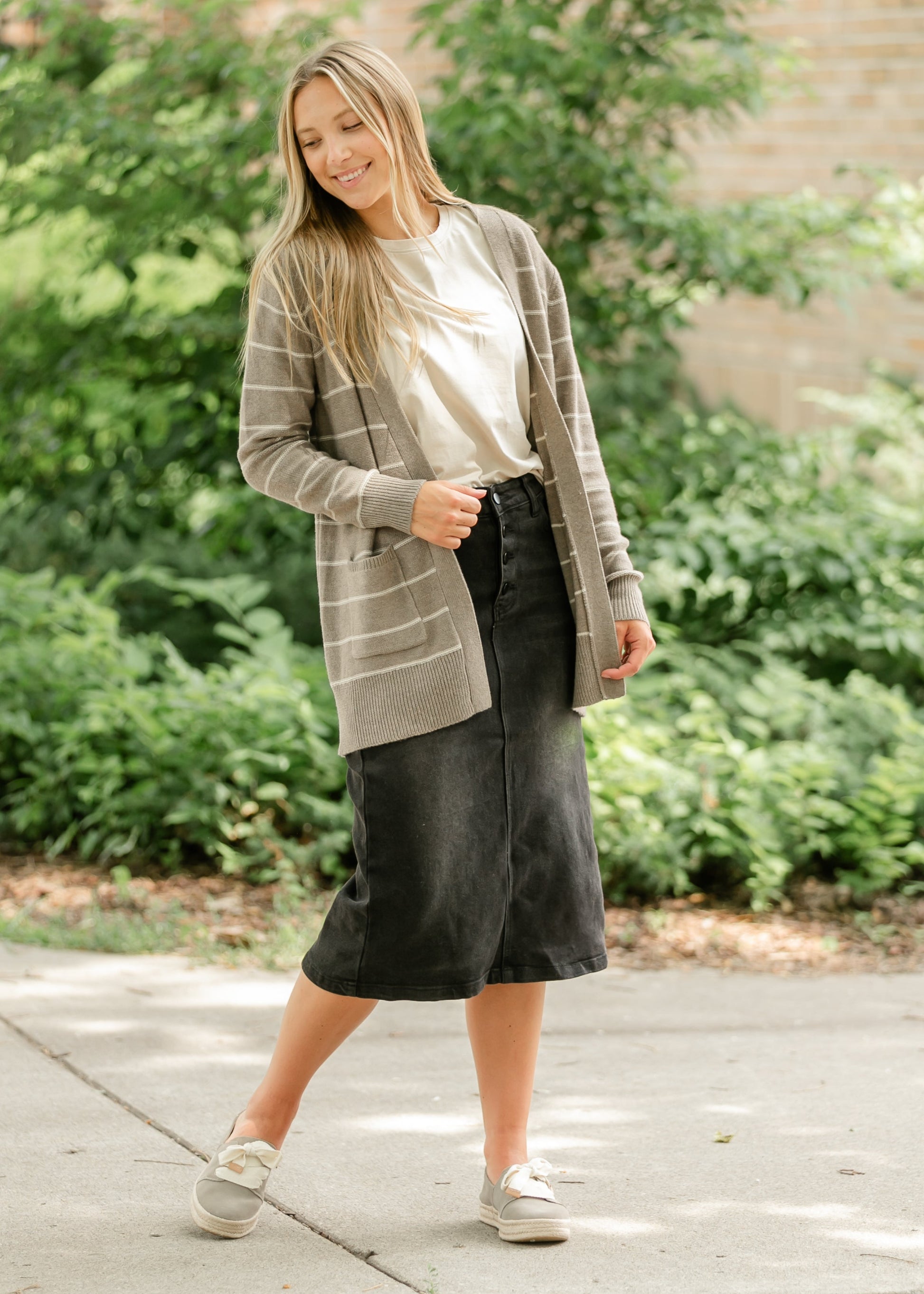 Classic Striped Cardigan FF Tops