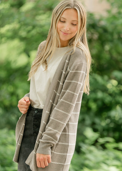 Classic Striped Cardigan FF Tops