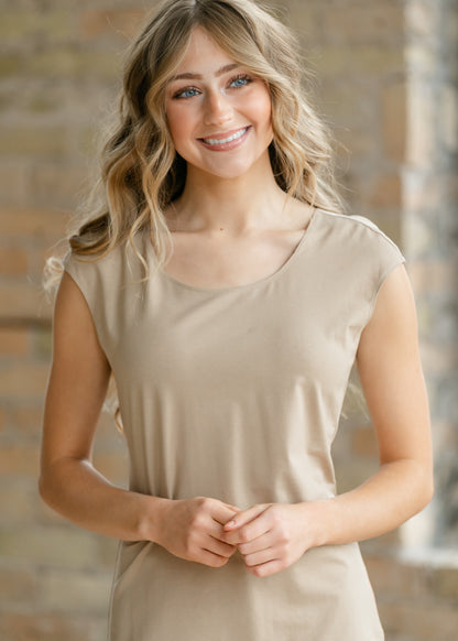 Classic Tan Cap Sleeve Tank IC Layering Essentials