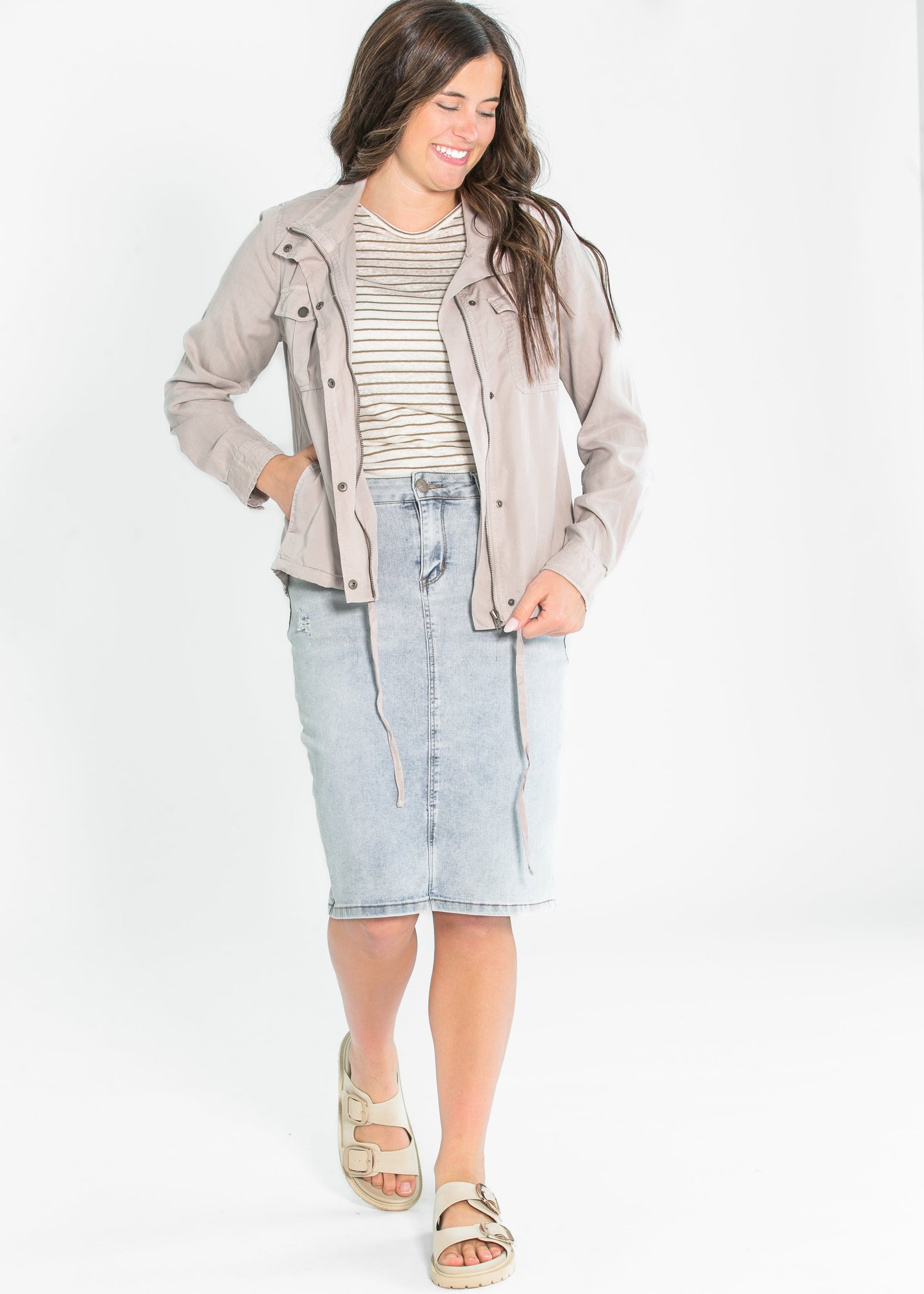 Classic Tencel Utility Jacket FF Tops