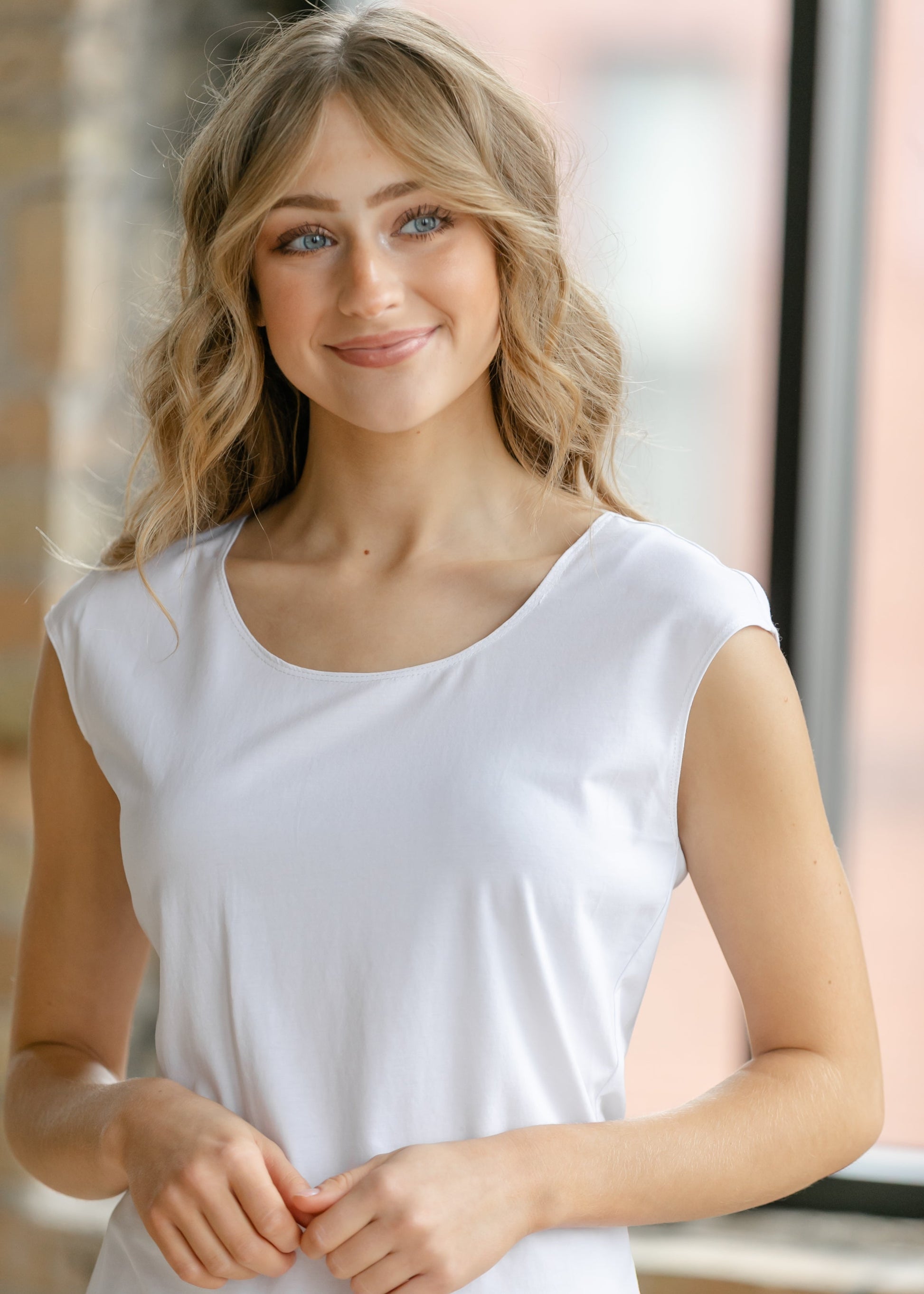 Classic White Cap Sleeve Tank IC Layering Essentials