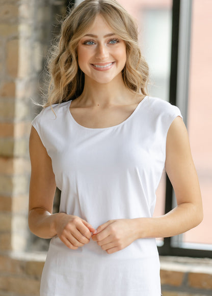 Classic White Cap Sleeve Tank IC Layering Essentials XS