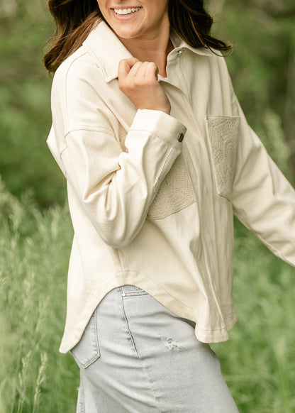 Clear Eyes Crochet Pocket Shacket FF Layering Essentials