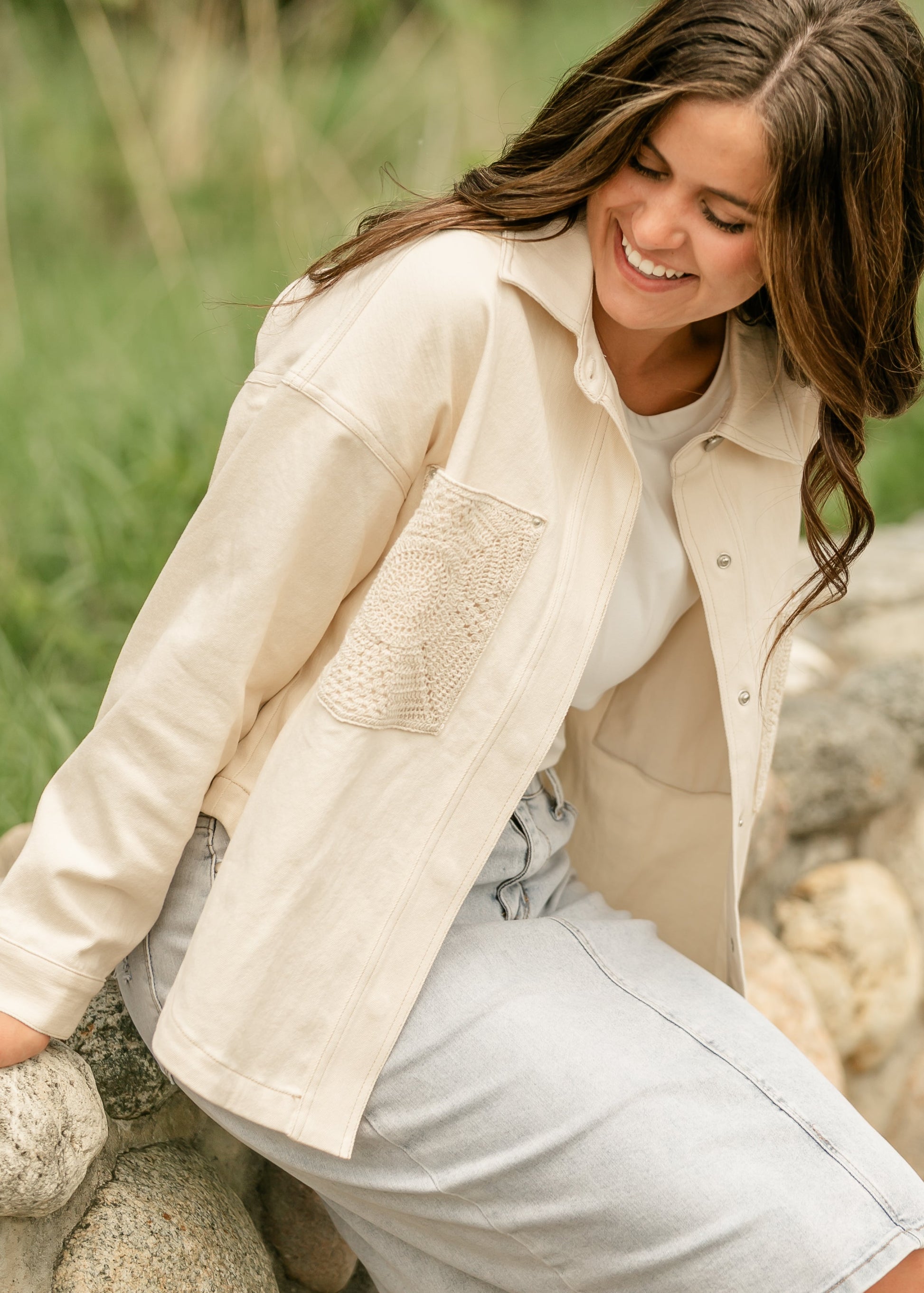Clear Eyes Crochet Pocket Shacket FF Layering Essentials