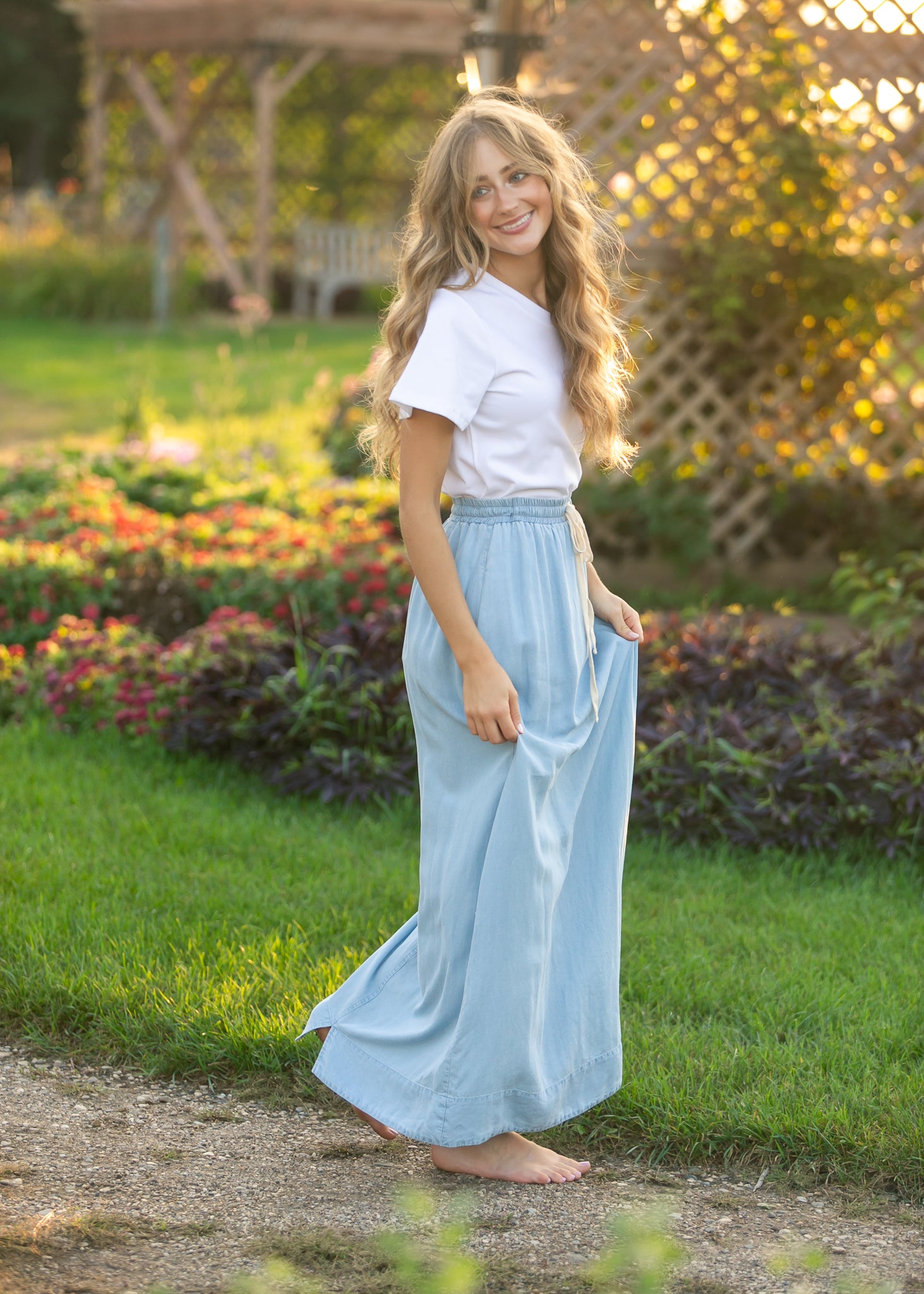Cleo Chambray Tie Maxi Skirt IC Skirts