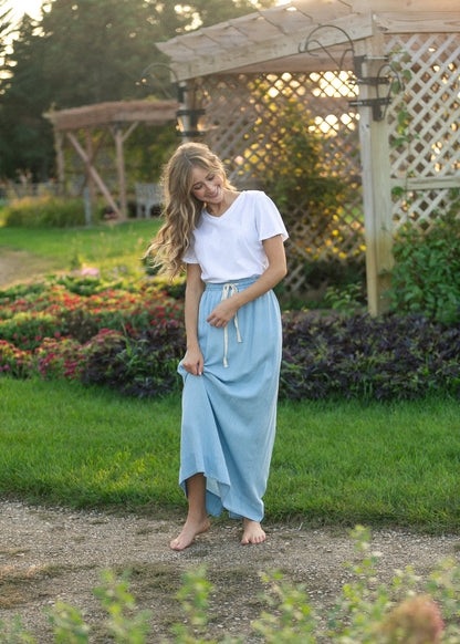 Cleo Chambray Tie Maxi Skirt IC Skirts