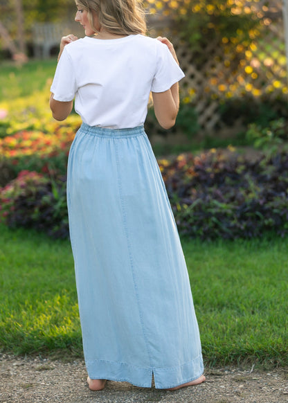 Cleo Chambray Tie Maxi Skirt IC Skirts