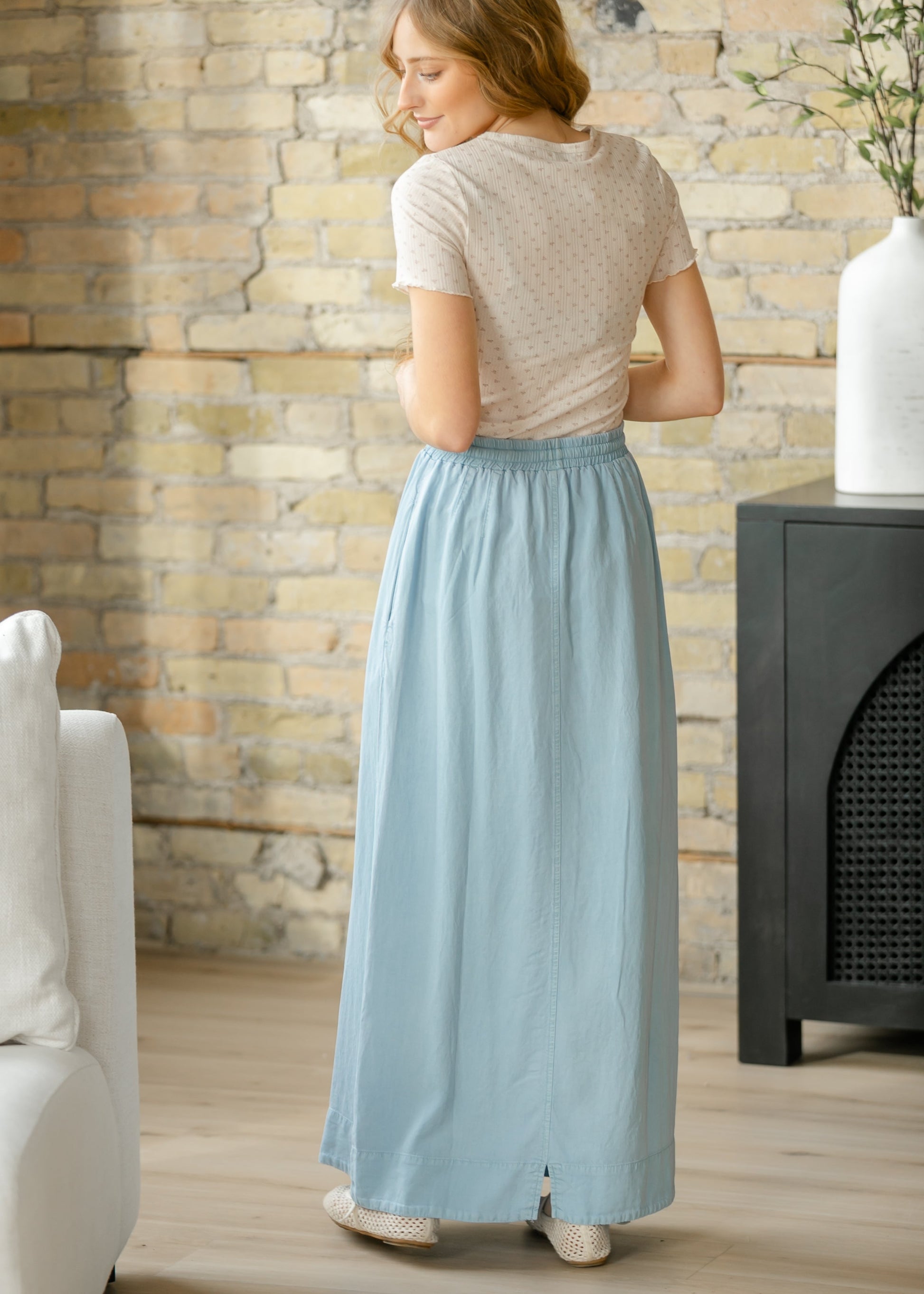 Cleo Chambray Tie Maxi Skirt IC Skirts