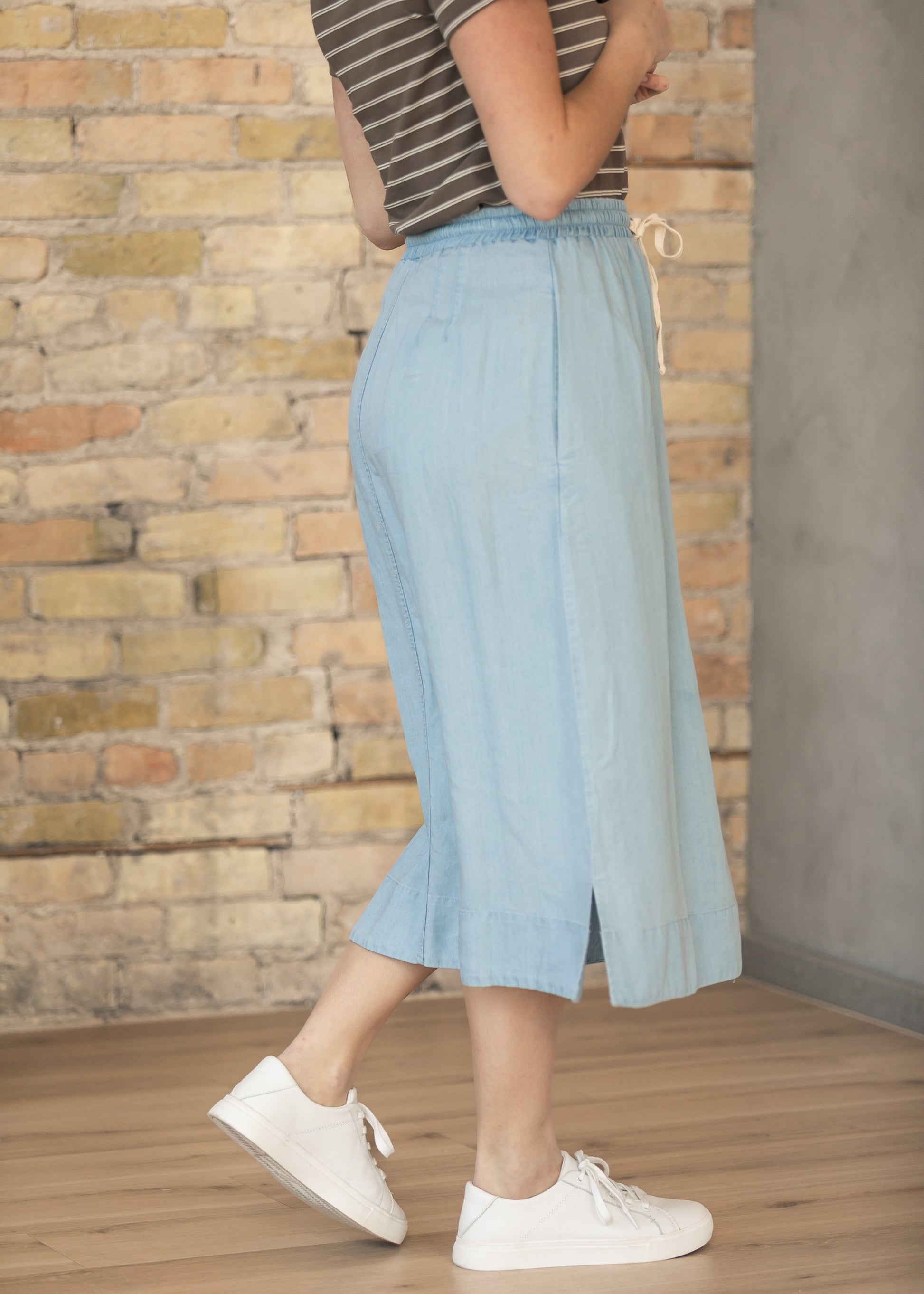 Cleo Chambray Tie Midi Skirt IC Skirts