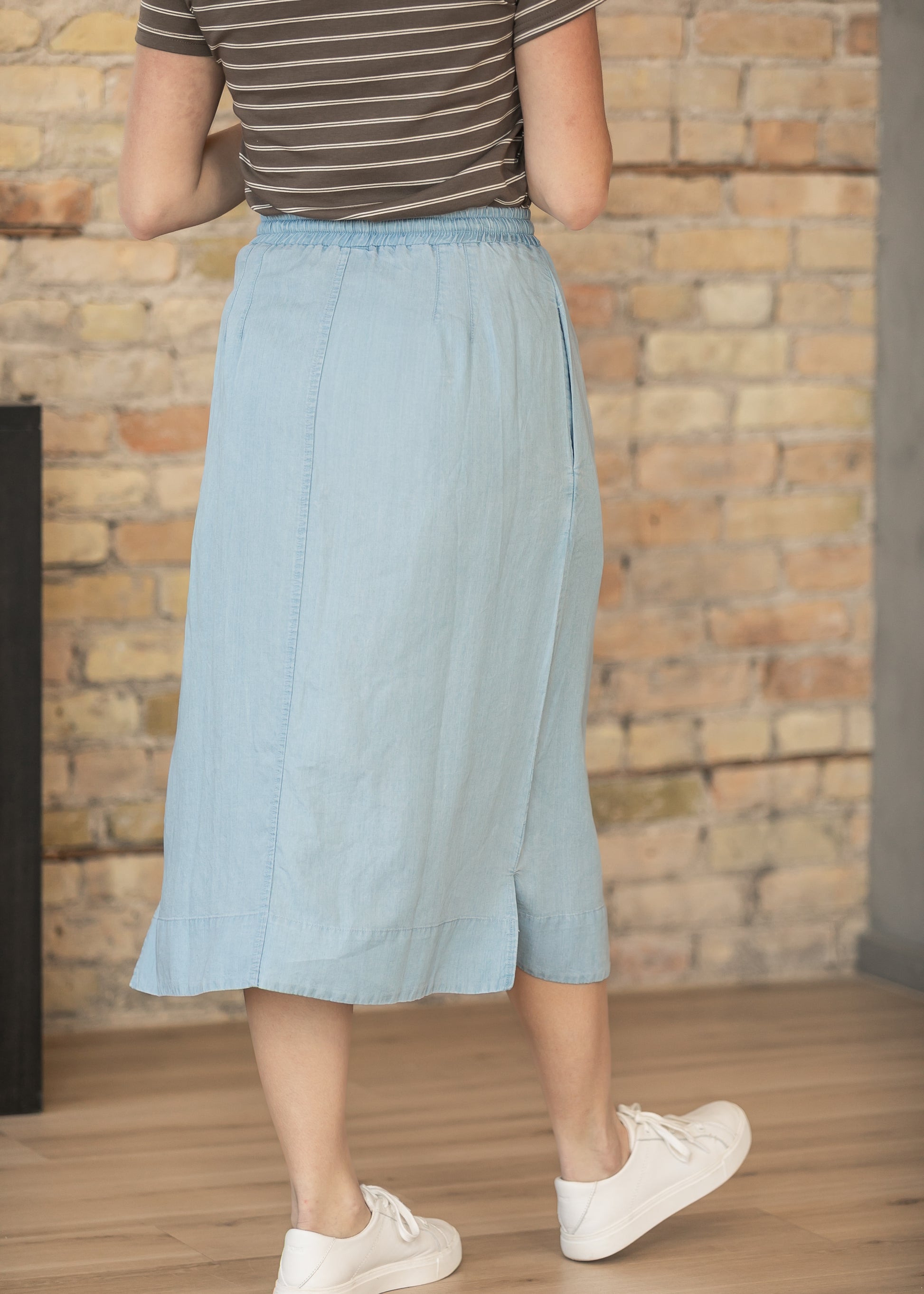 Cleo Chambray Tie Midi Skirt IC Skirts