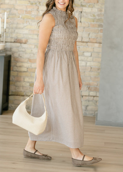 Clover Gingham Sleeveless Maxi Dress IC Dresses