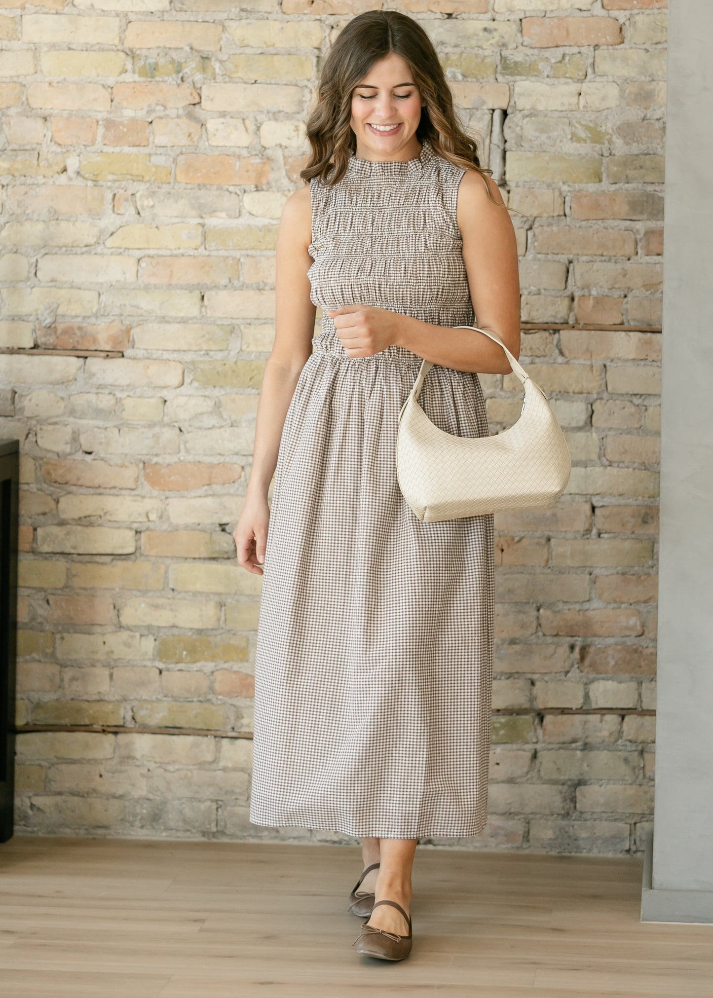 Clover Gingham Sleeveless Maxi Dress IC Dresses