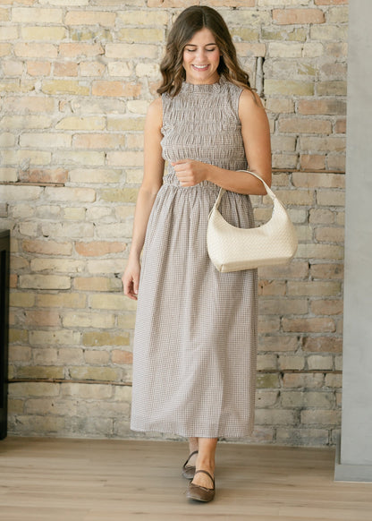Clover Gingham Sleeveless Maxi Dress IC Dresses