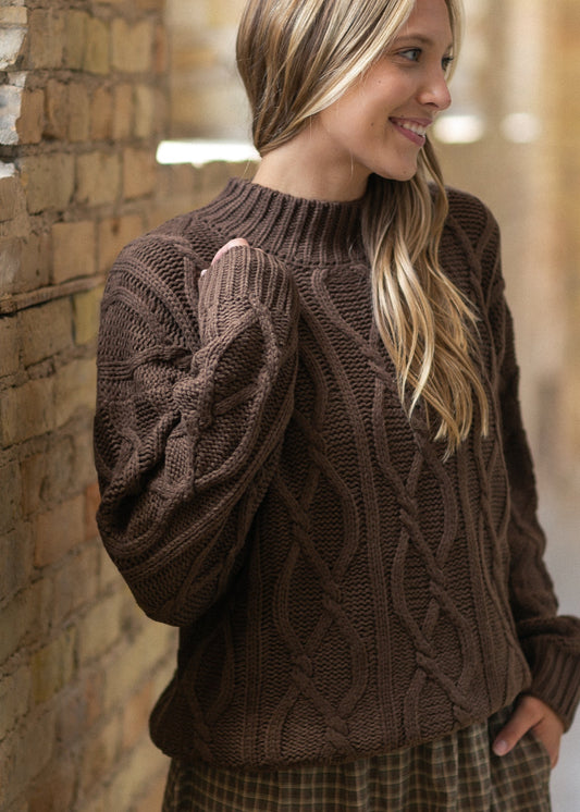 Cocoa Chain Knit Sweater FF Tops