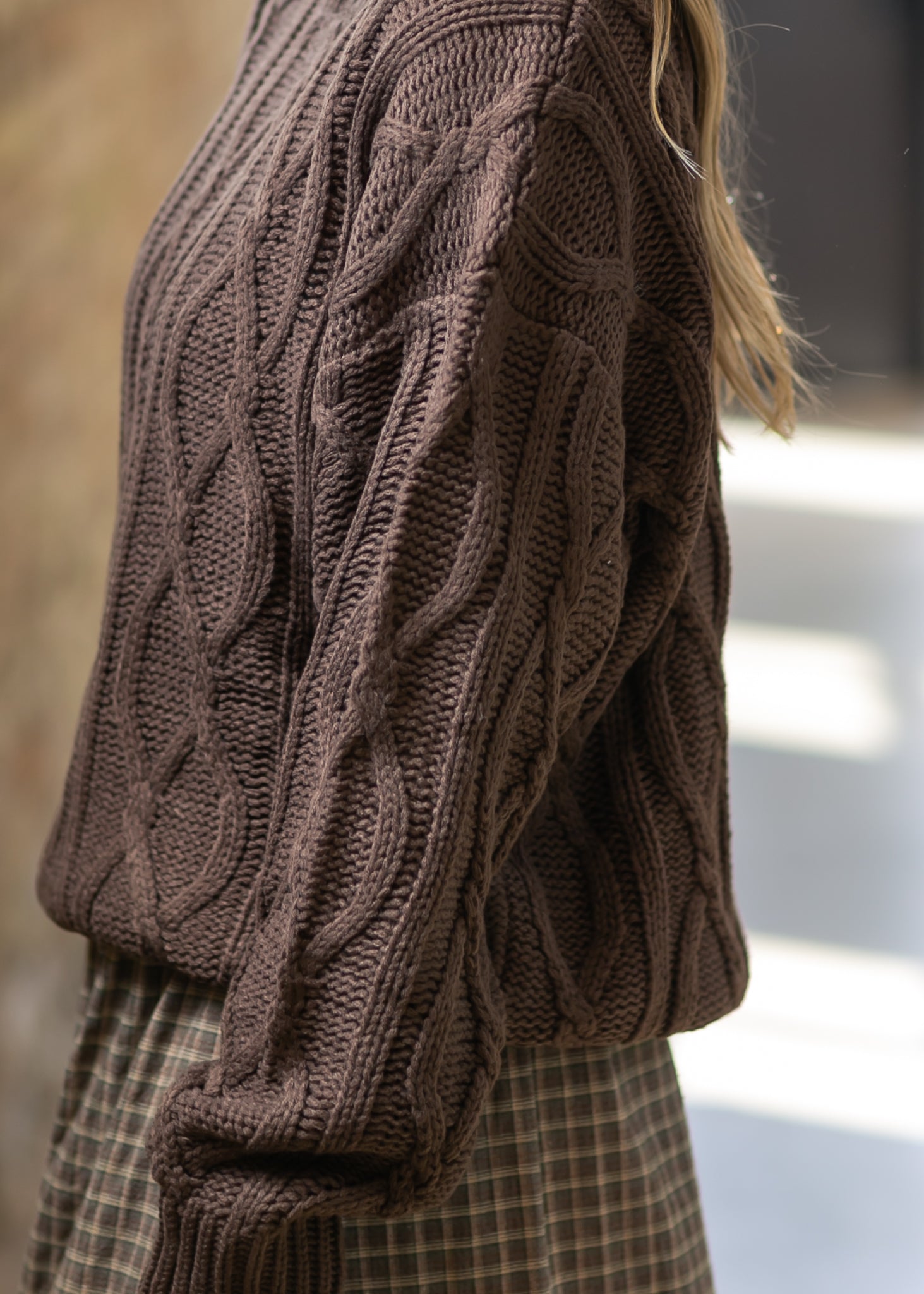 Cocoa Chain Knit Sweater FF Tops