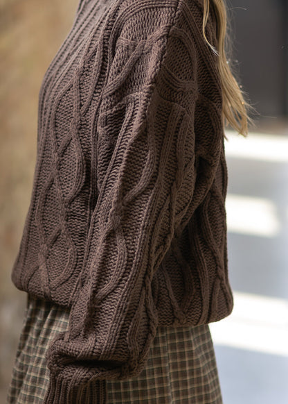 Cocoa Chain Knit Sweater FF Tops