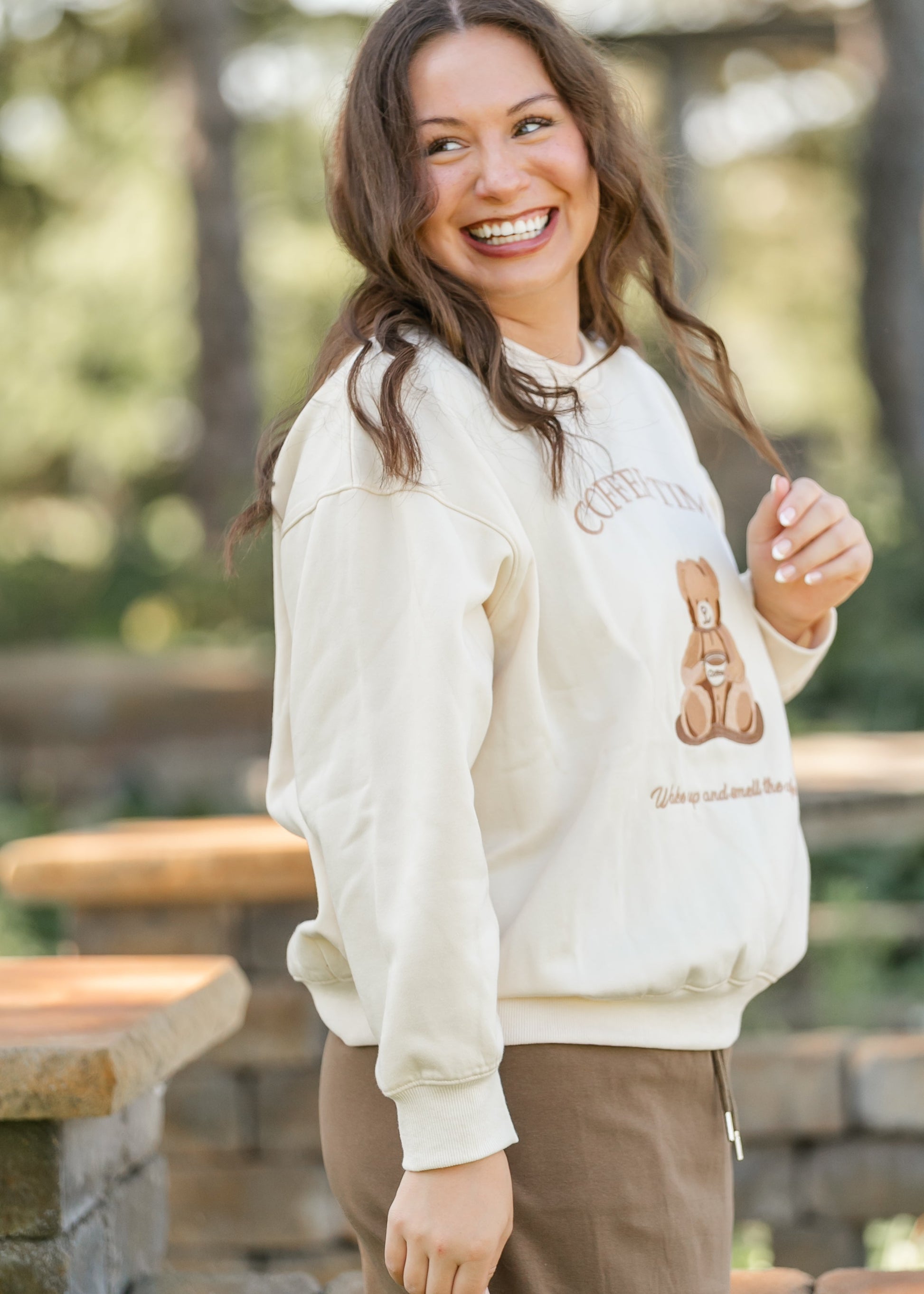 Coffee Time Graphic Crewneck Sweatshirt FF Tops