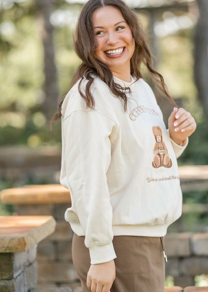 Coffee Time Graphic Crewneck Sweatshirt FF Tops