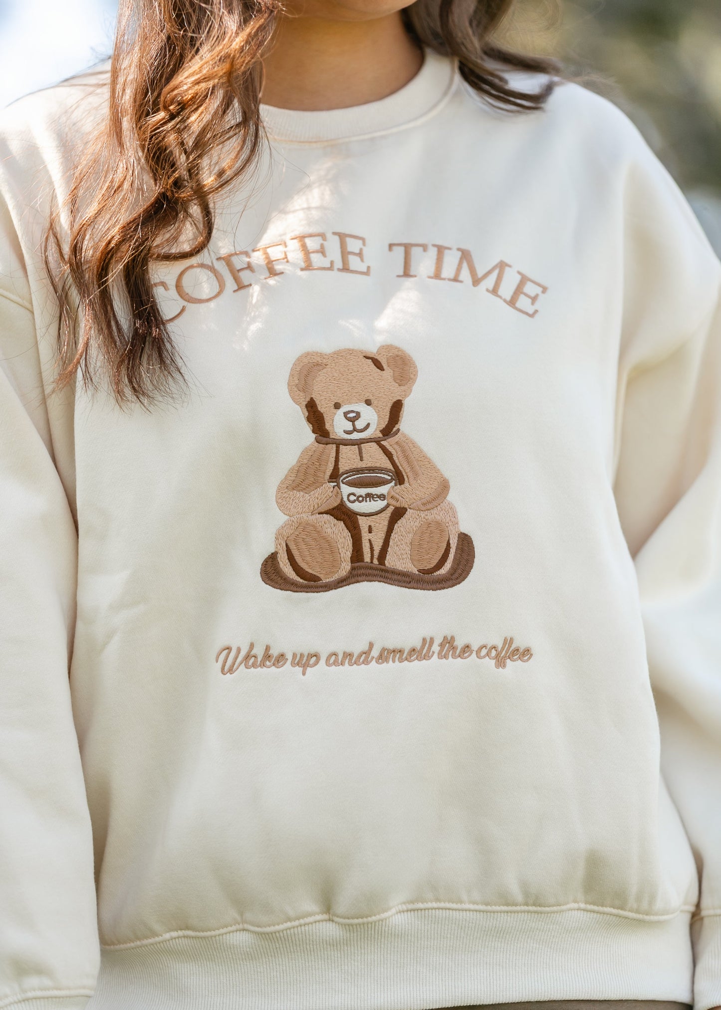 Coffee Time Graphic Crewneck Sweatshirt FF Tops