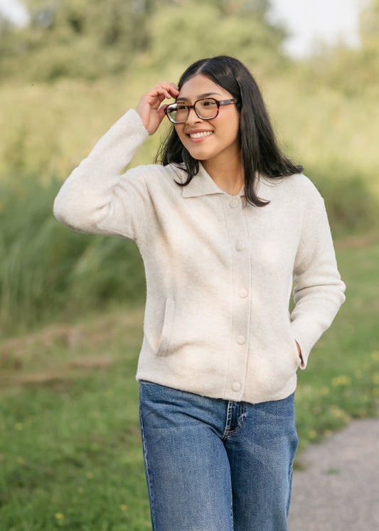 Collared Button Up Cardigan FF Layering Essentials