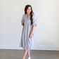 Collared Denim Midi Shirt Dress FF Dresses