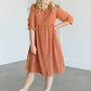 Collared Denim Midi Shirt Dress FF Dresses