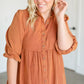 Collared Denim Midi Shirt Dress FF Dresses