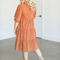 Collared Denim Midi Shirt Dress FF Dresses
