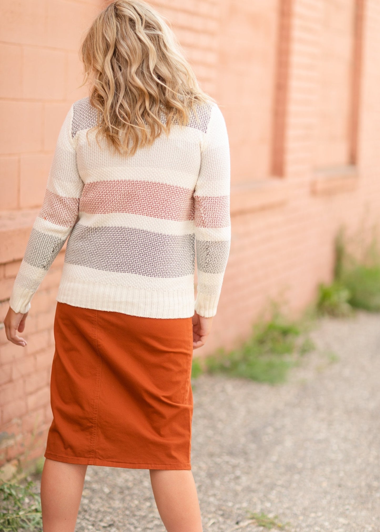 Color Block Textured Sweater FF Tops