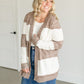 Colorblock Cable Knit Cardigan FF Tops