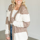 Colorblock Cable Knit Cardigan FF Tops