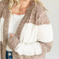 Colorblock Cable Knit Cardigan FF Tops
