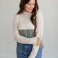 Colorblock Knit Turtleneck Top FF Tops