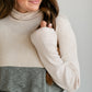 Colorblock Knit Turtleneck Top FF Tops
