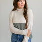 Colorblock Knit Turtleneck Top FF Tops