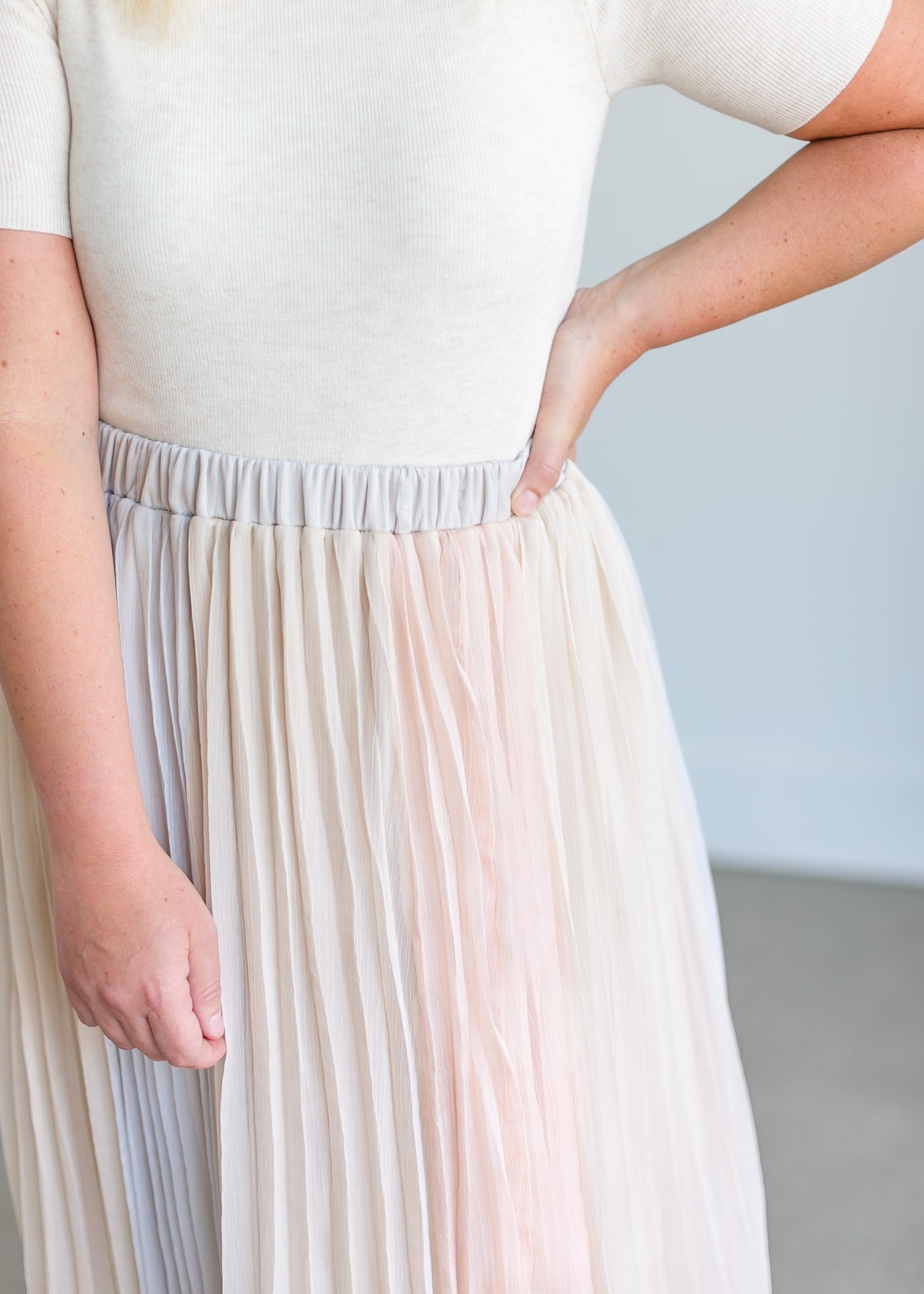 Colorblocked Pleated Maxi Skirt FF Skirts