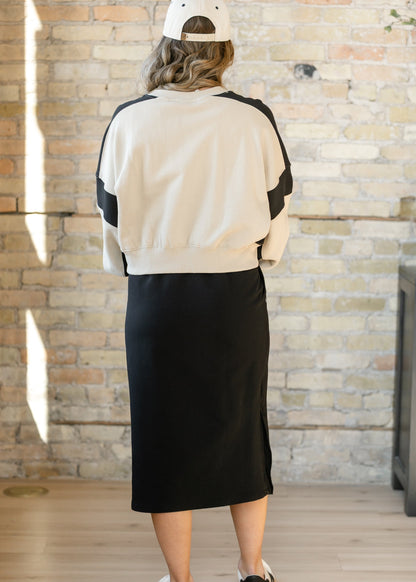 Contrast Edge Cropped Sweatshirt FF Tops