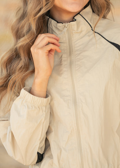Contrast Long Sleeve Zip-Up Jacket FF Layering Essentials