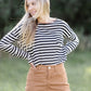 Contrast Stripe Long Sleeve Top - FINAL SALE FF Tops