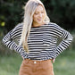 Contrast Stripe Long Sleeve Top - FINAL SALE FF Tops