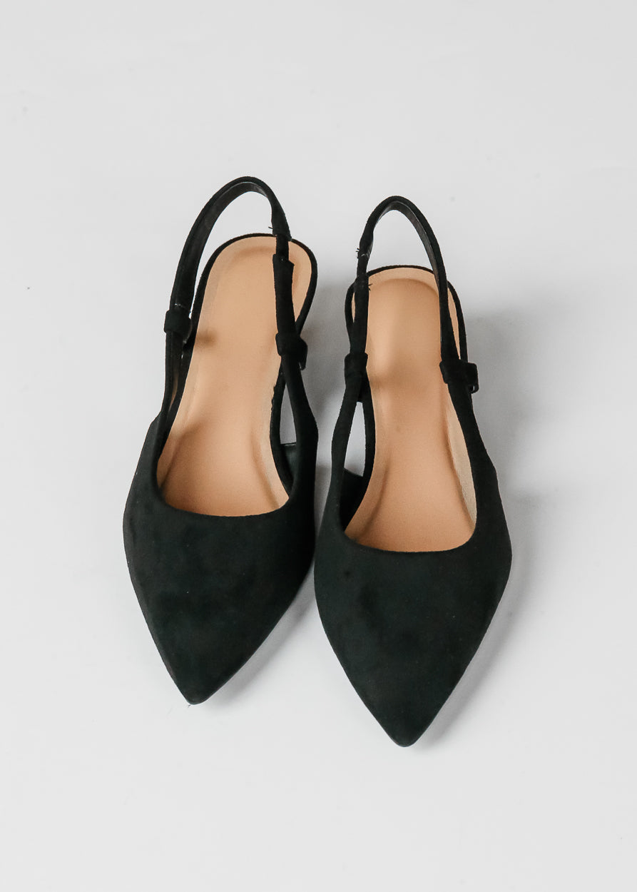 Corkys® Black Faux Suede Kitten Heel Shoes